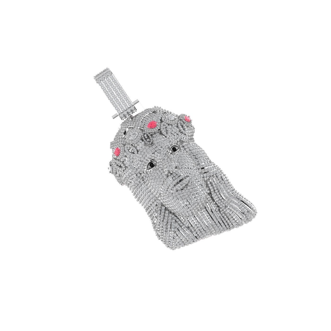 Jesus Pendant 3D print model fully iced out daimond 3D print model_1