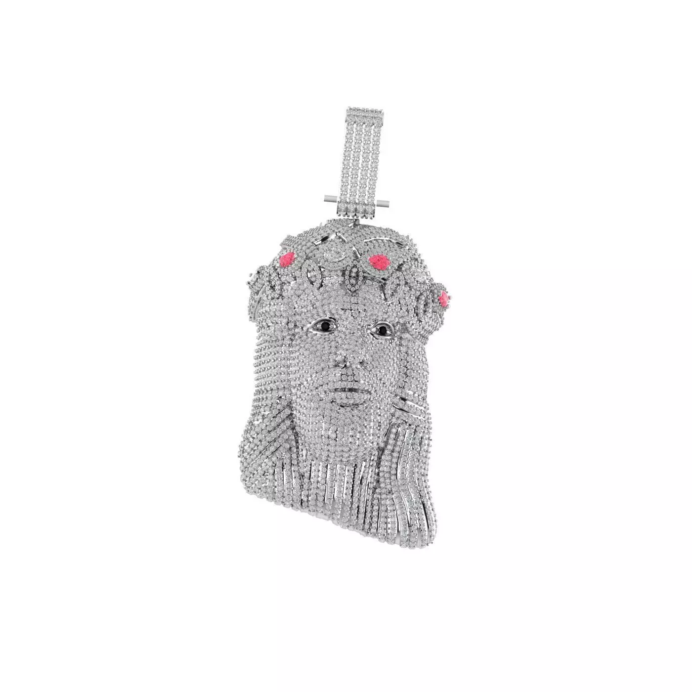 Jesus Pendant 3D print model fully iced out daimond 3D print model_0