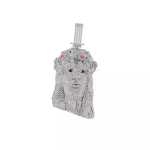 Jesus Pendant 3D print model fully iced out daimond