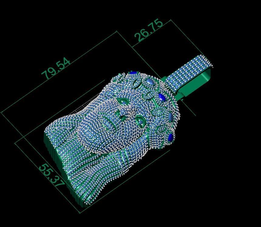 Jesus Pendant 3D print model fully iced out daimond 3D print model_7