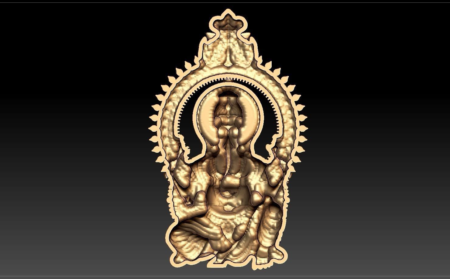 VALAMBURI VINAYAGAR PENDENT 3D print model_5