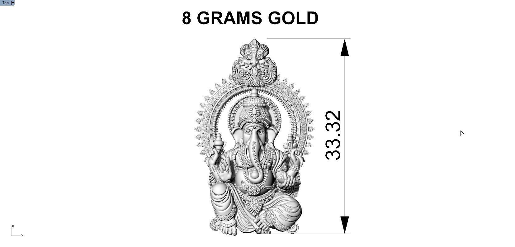 VALAMBURI VINAYAGAR PENDENT 3D print model_7