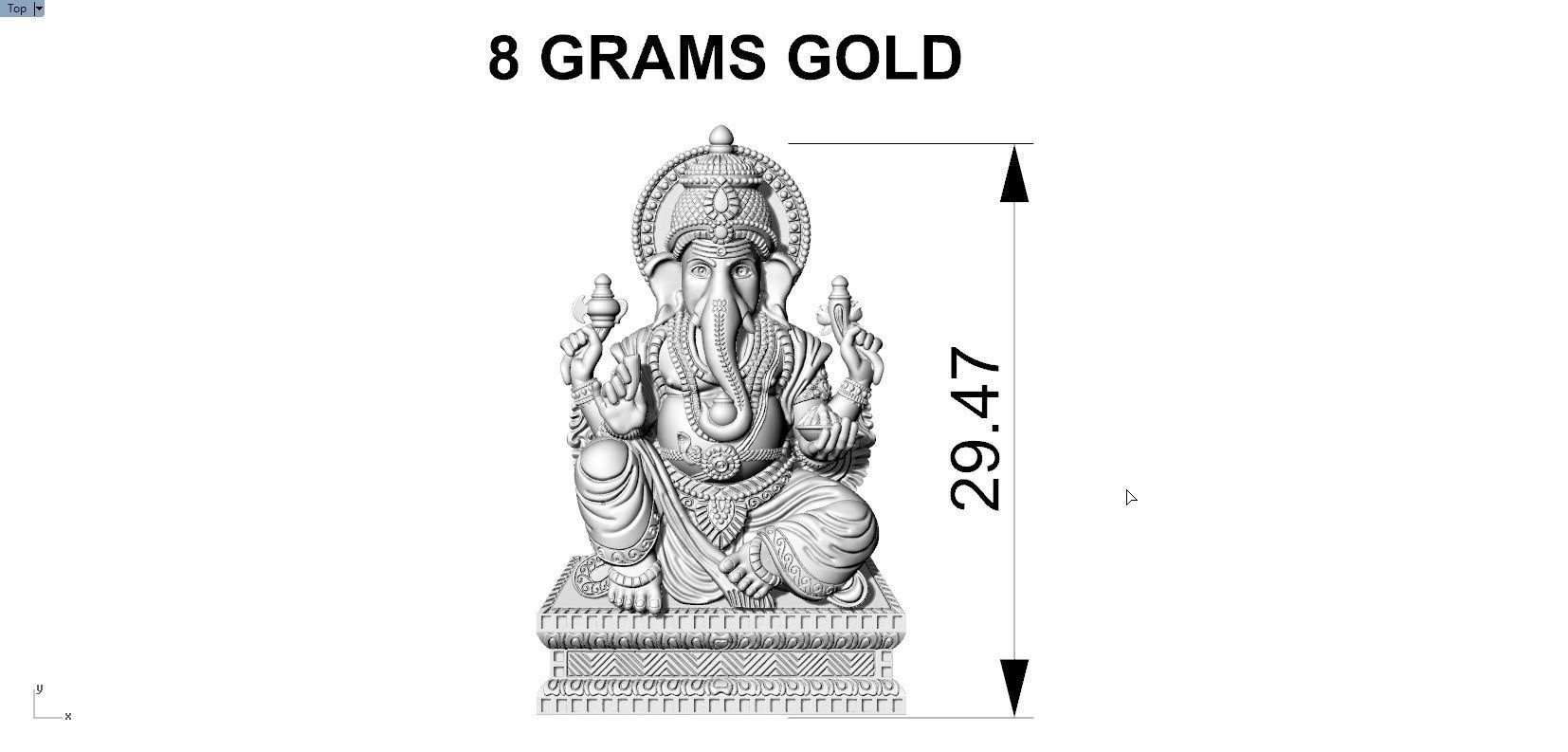 VALAMBURI VINAYAGAR PENDENT 3D print model_9