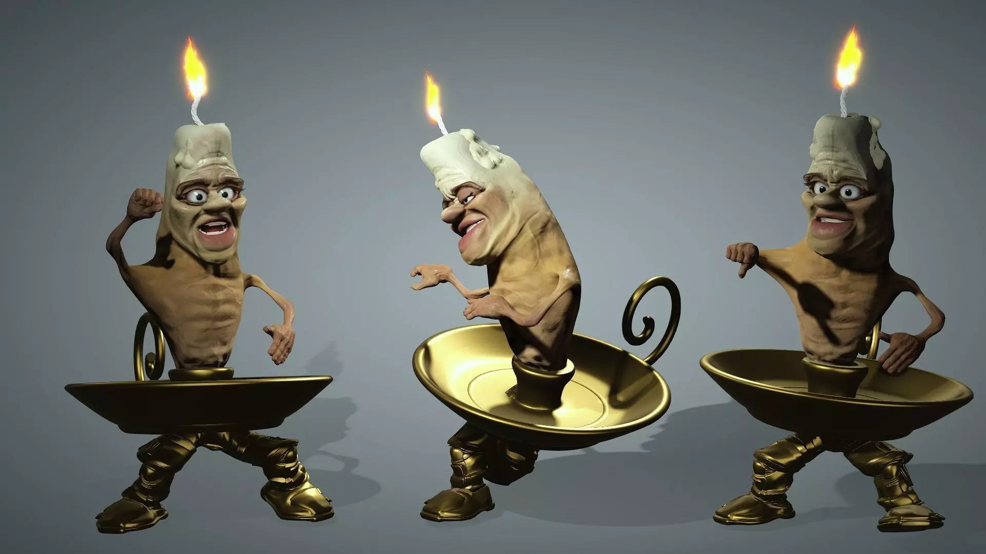 Mr Candle High quality character full Rigged and Animated 3D model