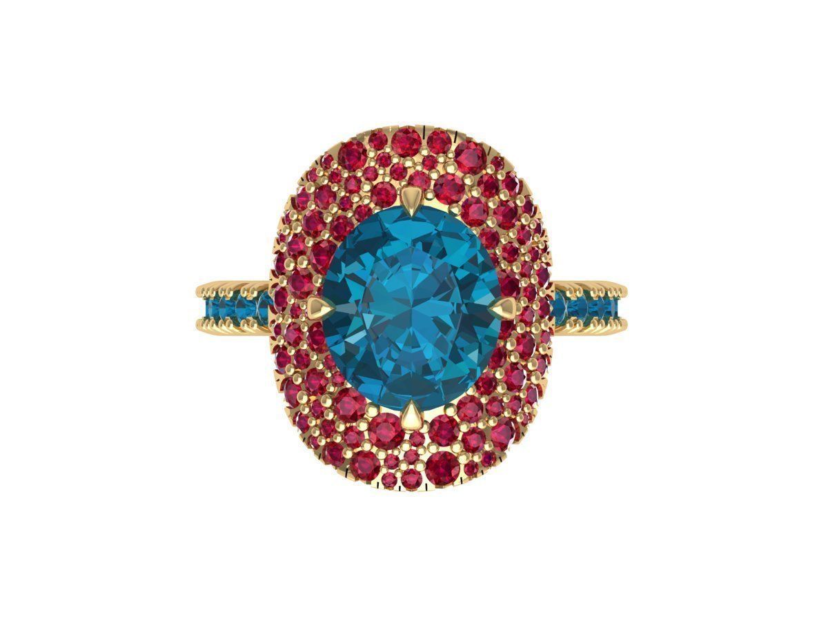 Solitaire Art deco Ring 3D print model_6