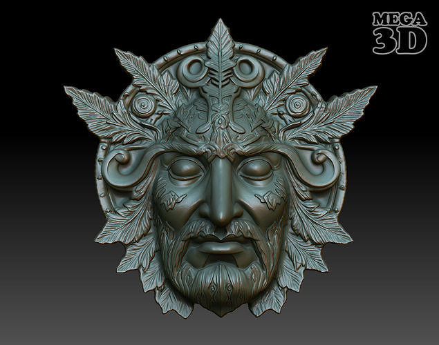 Celtic Greenman Bas Relief Pendant 11 230617 3D print model
