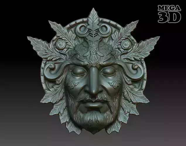 Celtic Greenman Bas Relief Pendant 11 230617