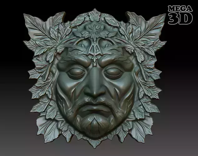Celtic Greenman Bas Relief Pendant 09 230617