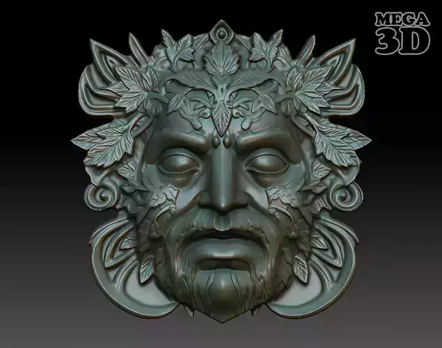 Celtic Greenman Bas Relief Pendant 08 230617