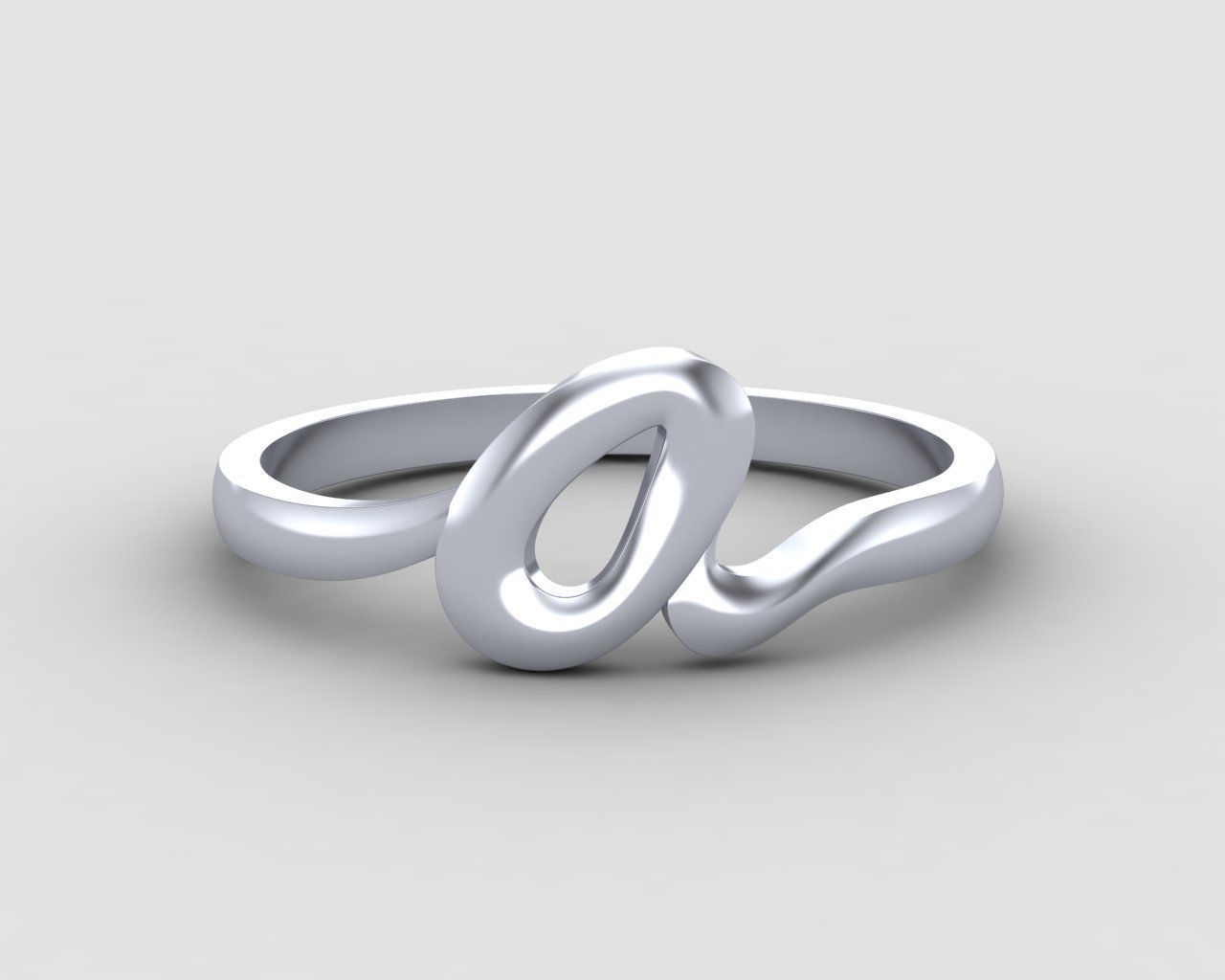 alphabet minimal A ring 77-MW 3D print model_9