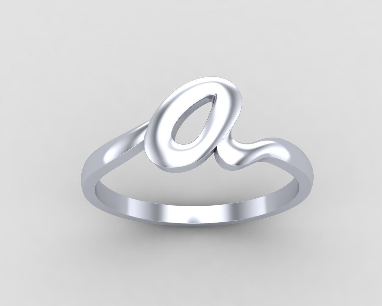 alphabet minimal A ring 77-MW 3D print model_10