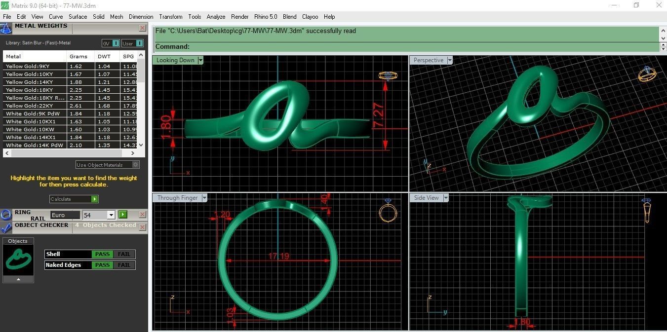 alphabet minimal A ring 77-MW 3D print model_3