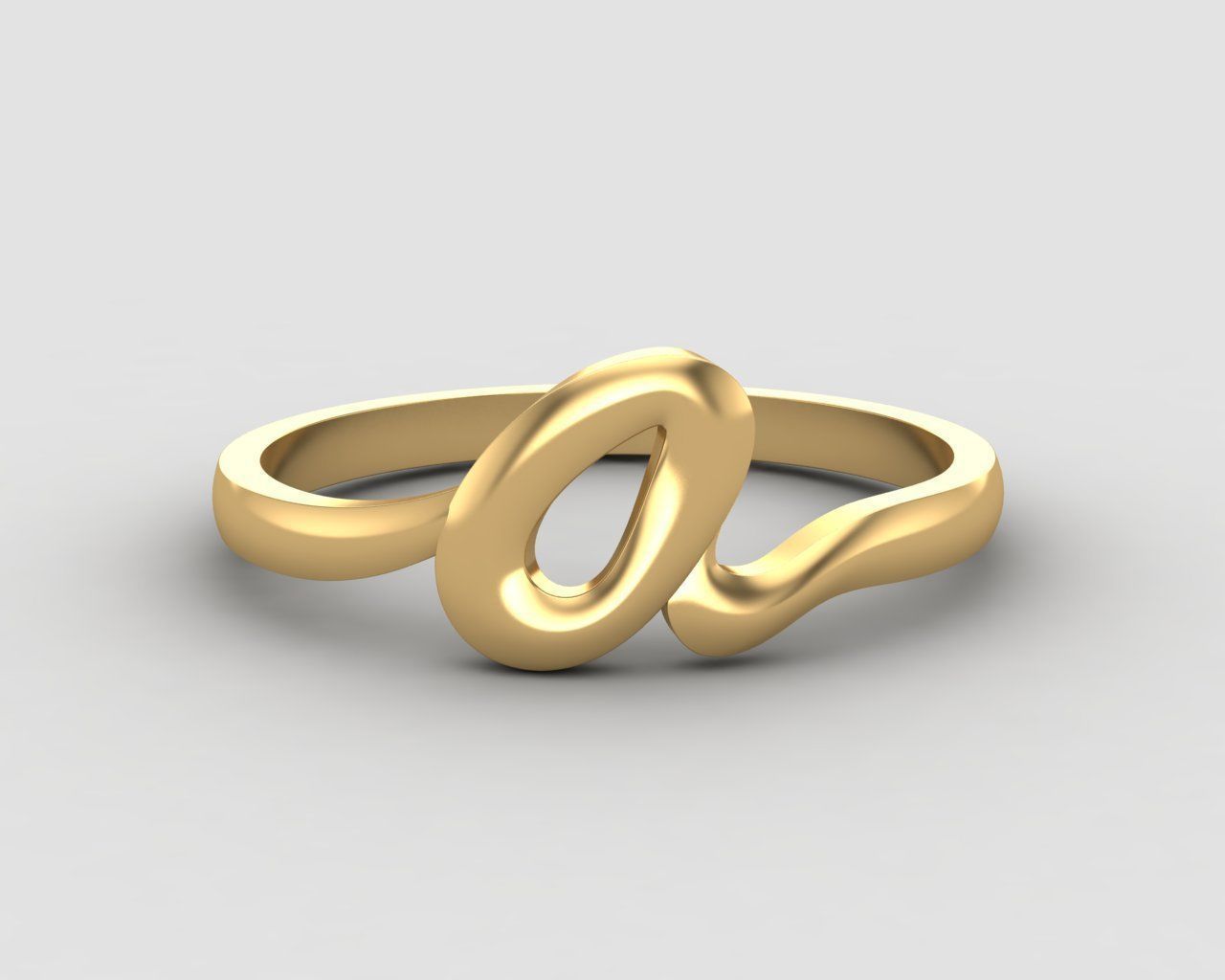 alphabet minimal A ring 77-MW 3D print model_11