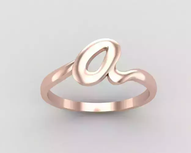 alphabet minimal A ring 77-MW 3D print model