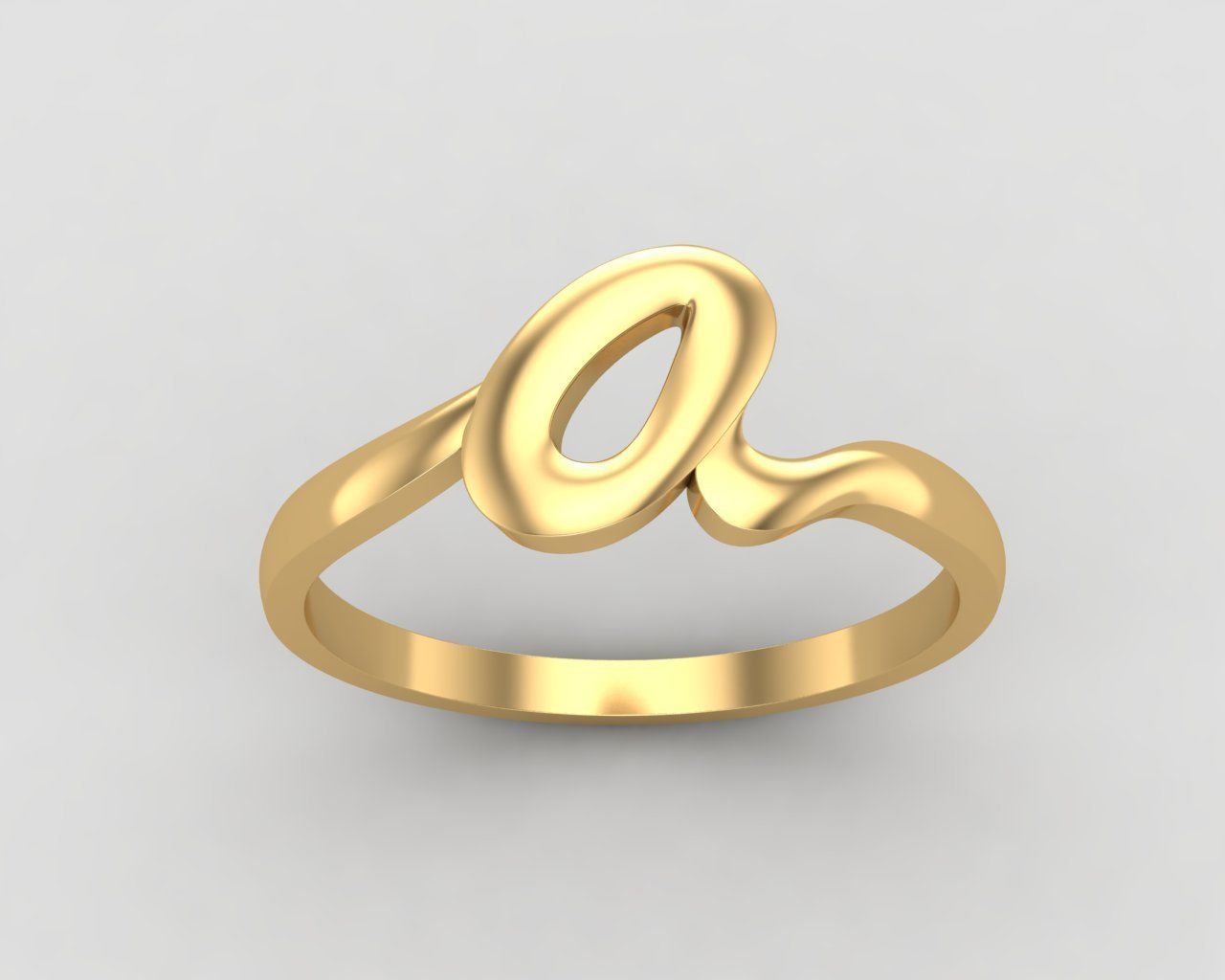 alphabet minimal A ring 77-MW 3D print model_12