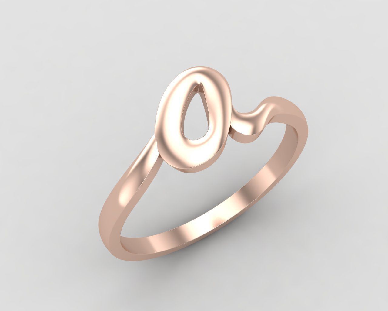 alphabet minimal A ring 77-MW 3D print model_5