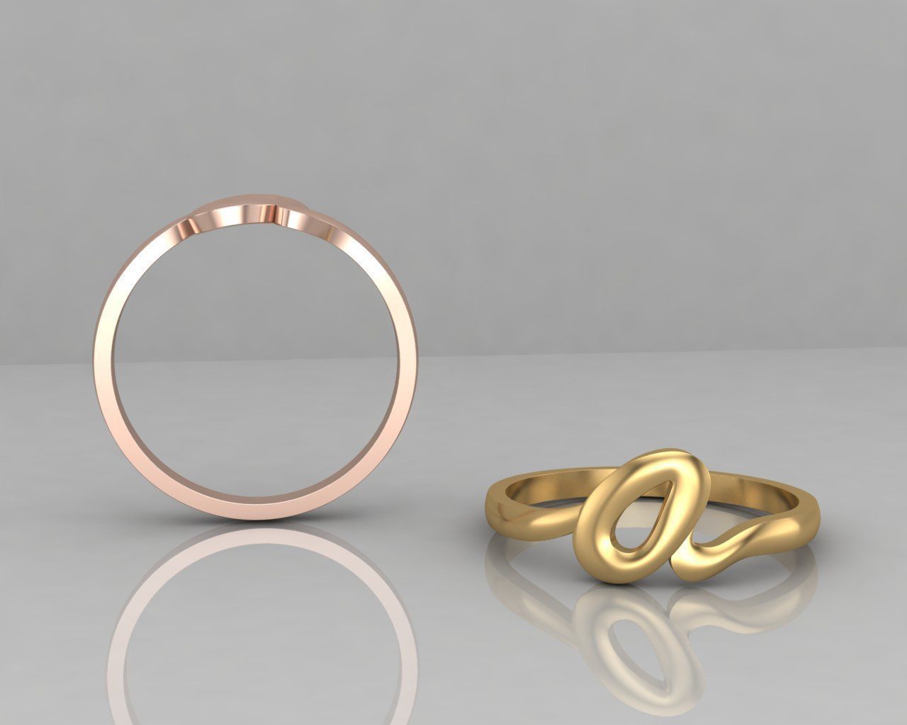 alphabet minimal A ring 77-MW 3D print model_2