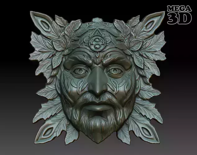 Celtic Greenman Bas Relief Pendant 07 230617