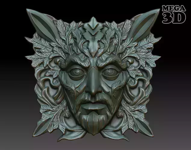 Celtic Greenman Bas Relief Pendant 06 230617