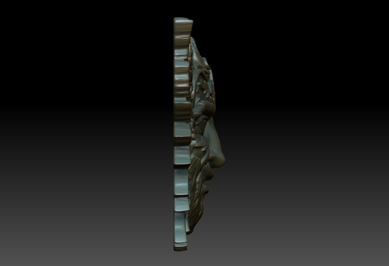 Celtic Greenman Bas Relief Pendant 05 230617 3D print model_6