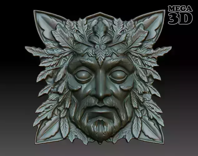 Celtic Greenman Bas Relief Pendant 04 230617