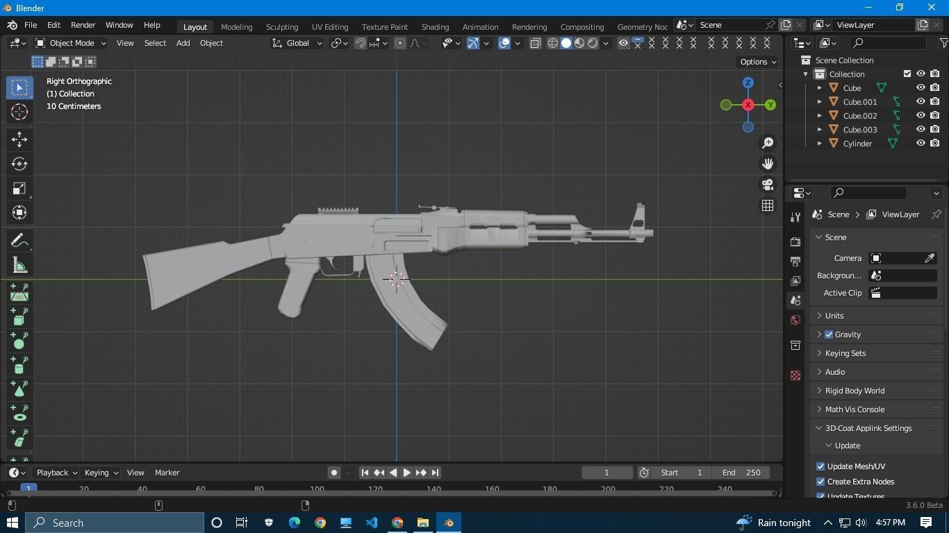 gun AK47  3D model_2