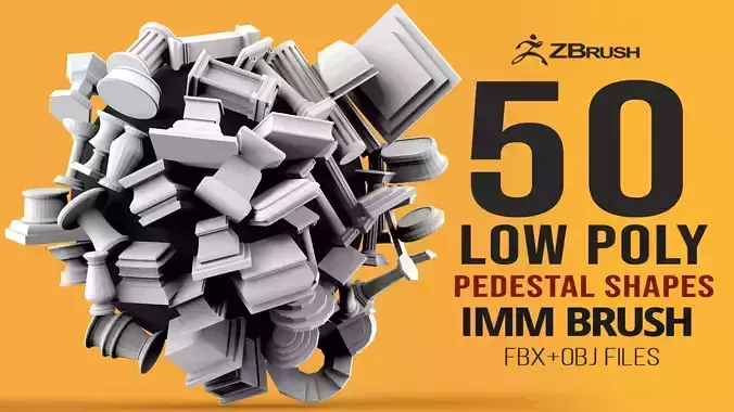 50 Low poly statue pedestal and podium base mesh IMM 3D model 50 Low poly statue pedestal and podium base mesh IMM 3D model