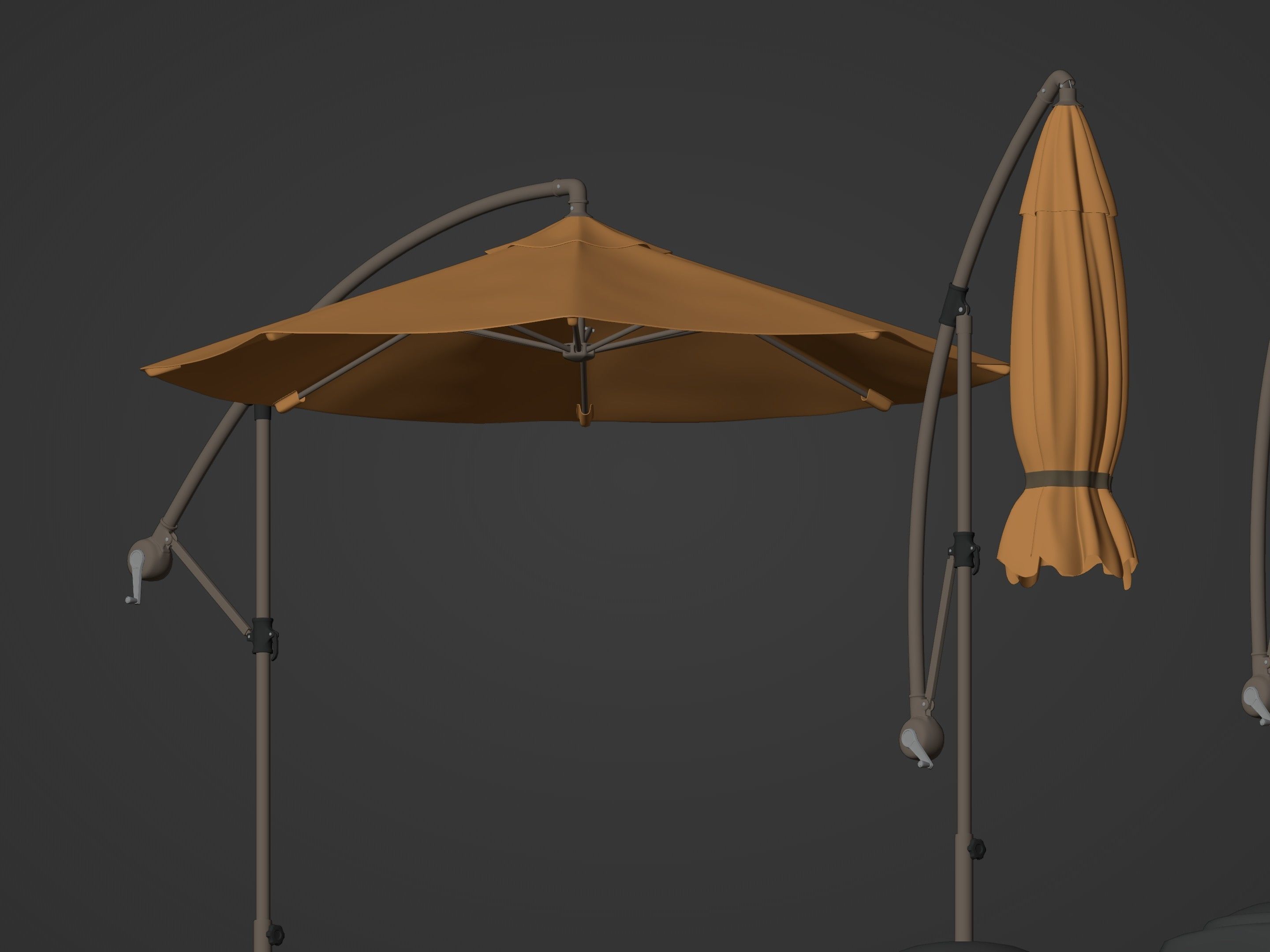 Patio Umbrellas Low-poly 3D model_8