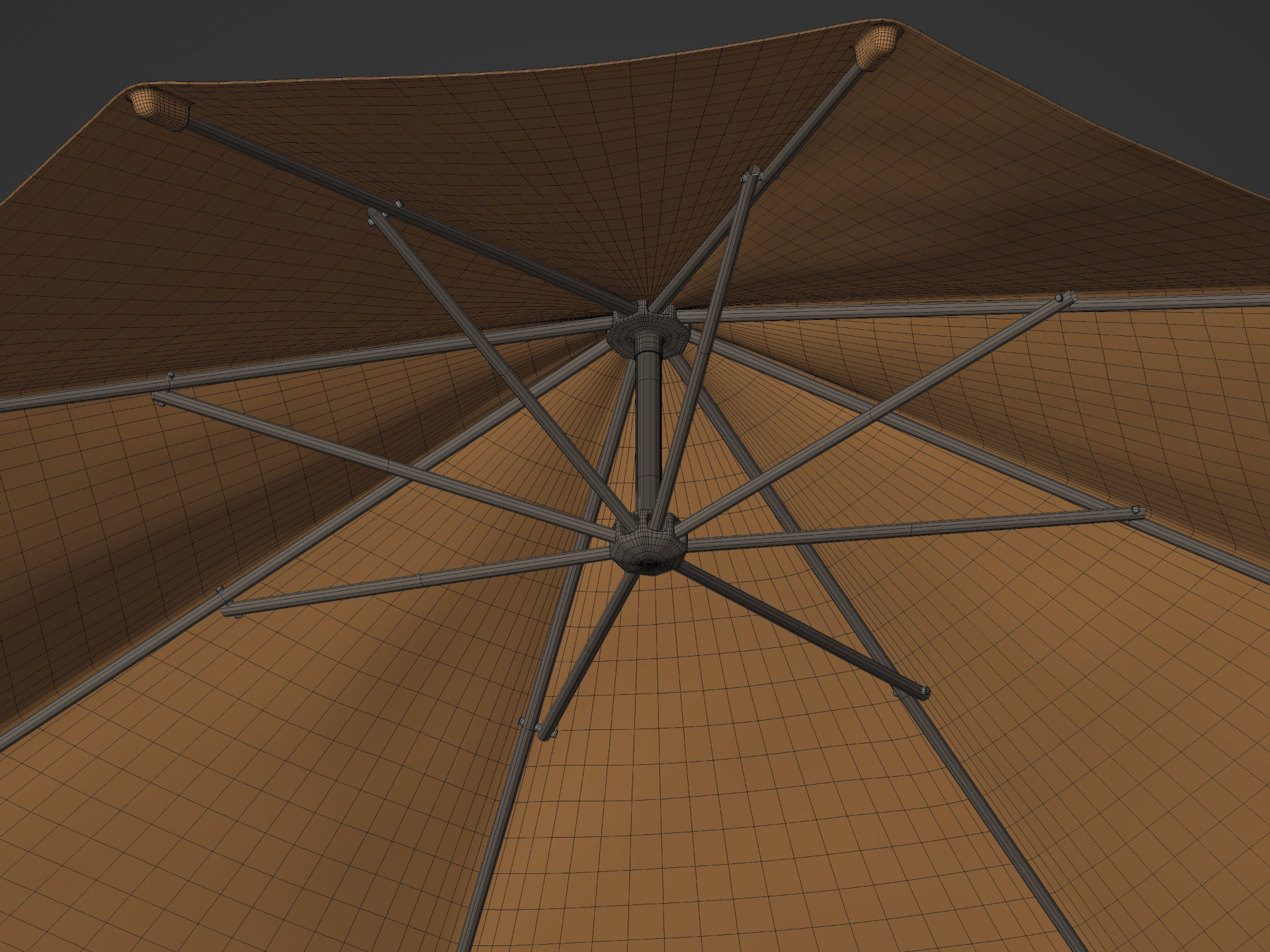 Patio Umbrellas Low-poly 3D model_5