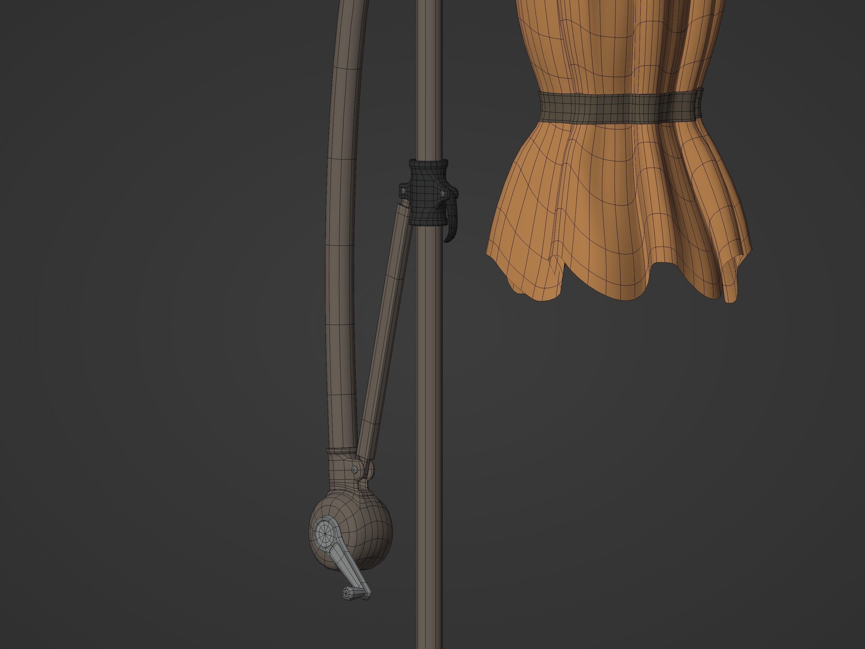 Patio Umbrellas Low-poly 3D model_6