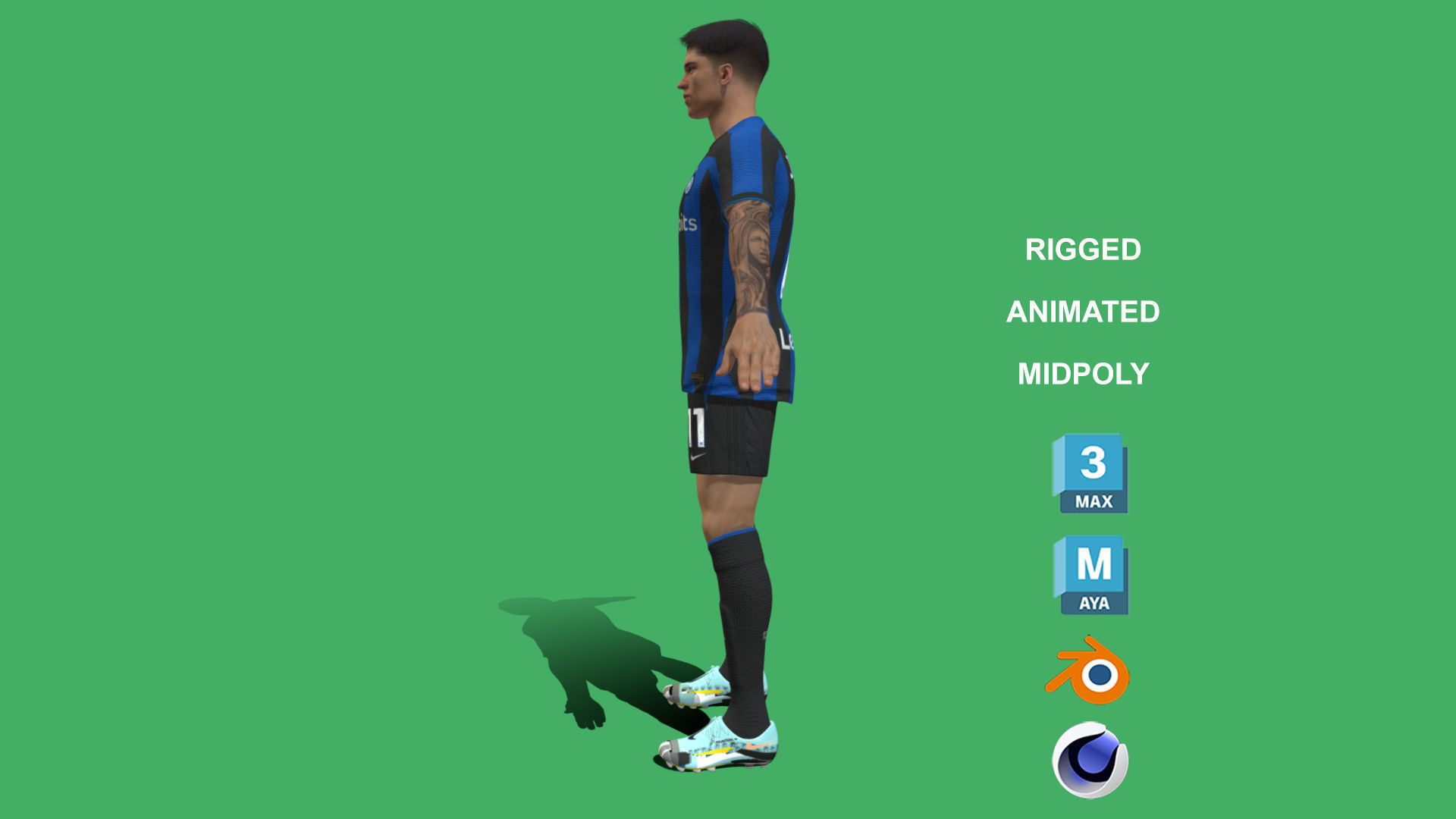 3D Rigged Joaquin Correa Inter Milan 2023 3D model_7