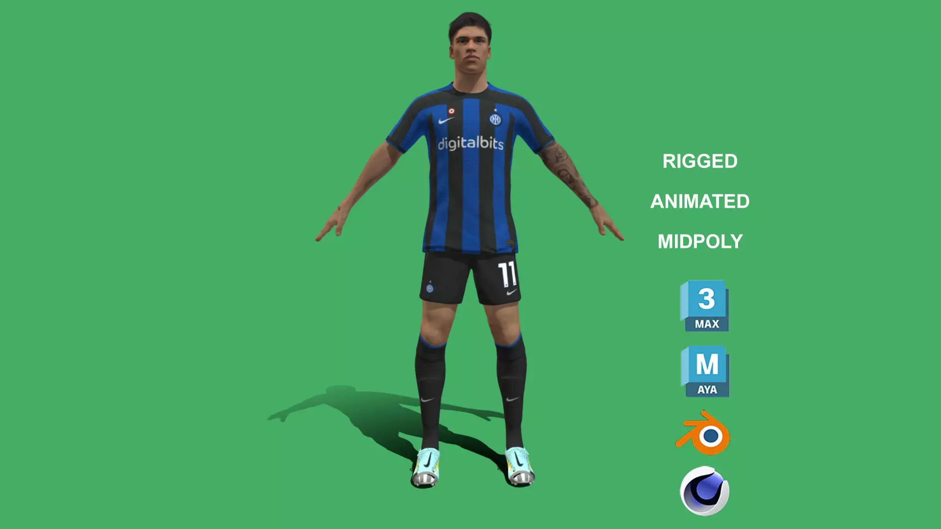 3D Rigged Joaquin Correa Inter Milan 2023 3D model_0