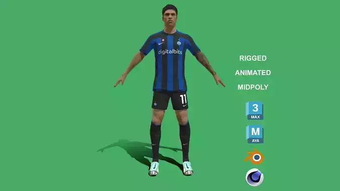 3D Rigged Joaquin Correa Inter Milan 2023 3D model