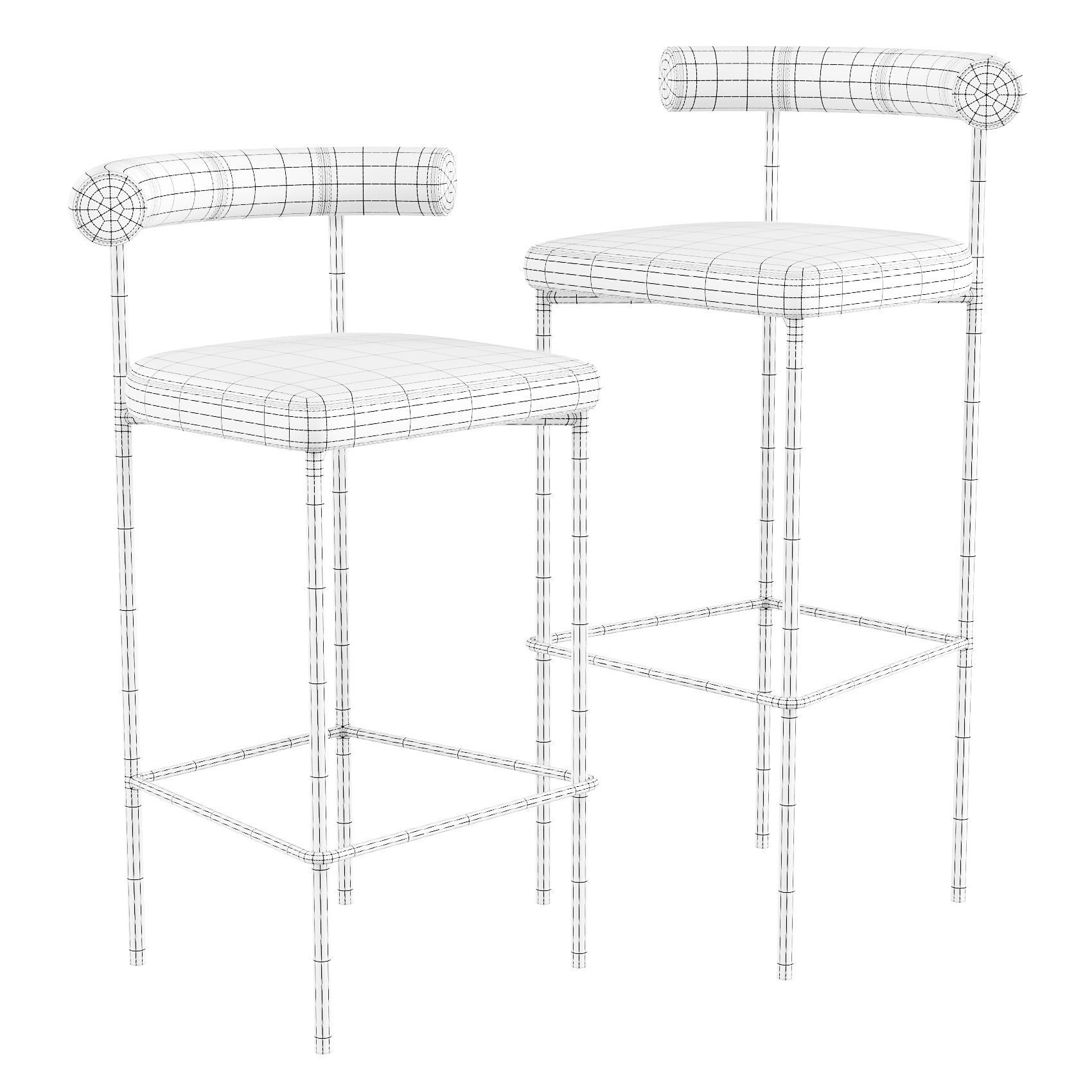 Resident Kashmir - Bar and Counter Stools 3D model_4