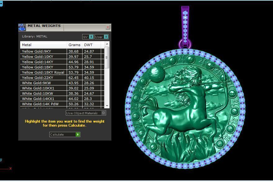 Sagittarius horoscope pendant  3D print model_3