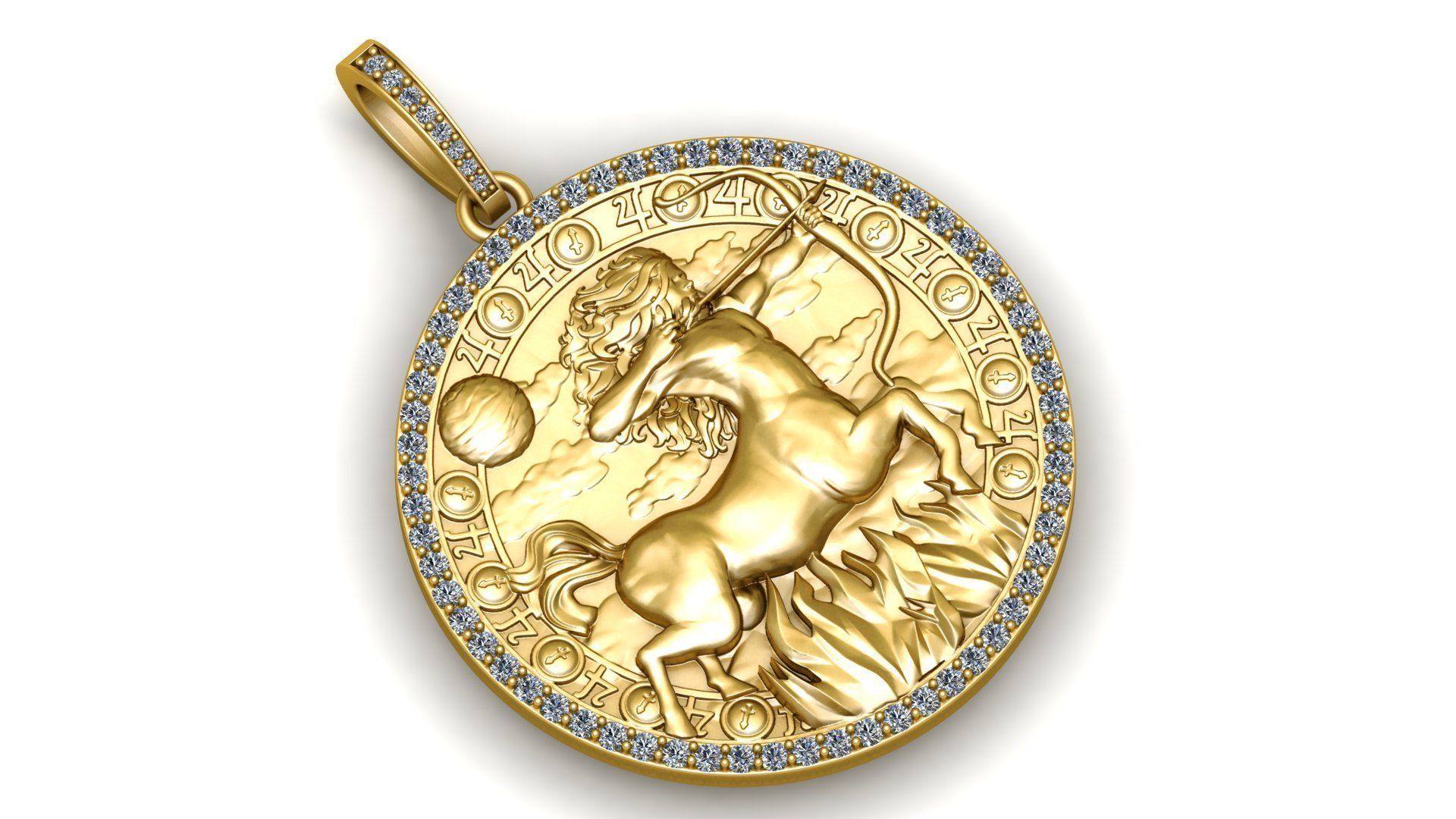 Sagittarius horoscope pendant  3D print model_1