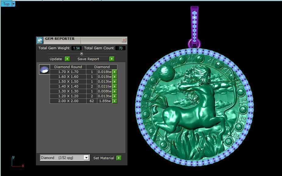 Sagittarius horoscope pendant  3D print model_4