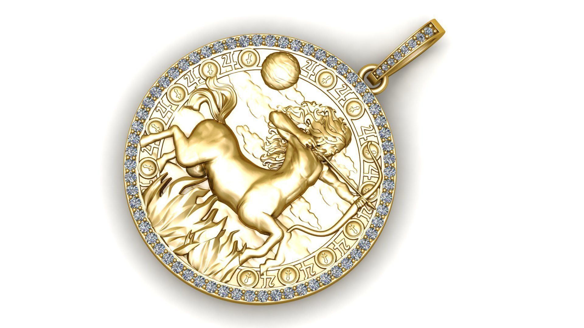 Sagittarius horoscope pendant  3D print model_2