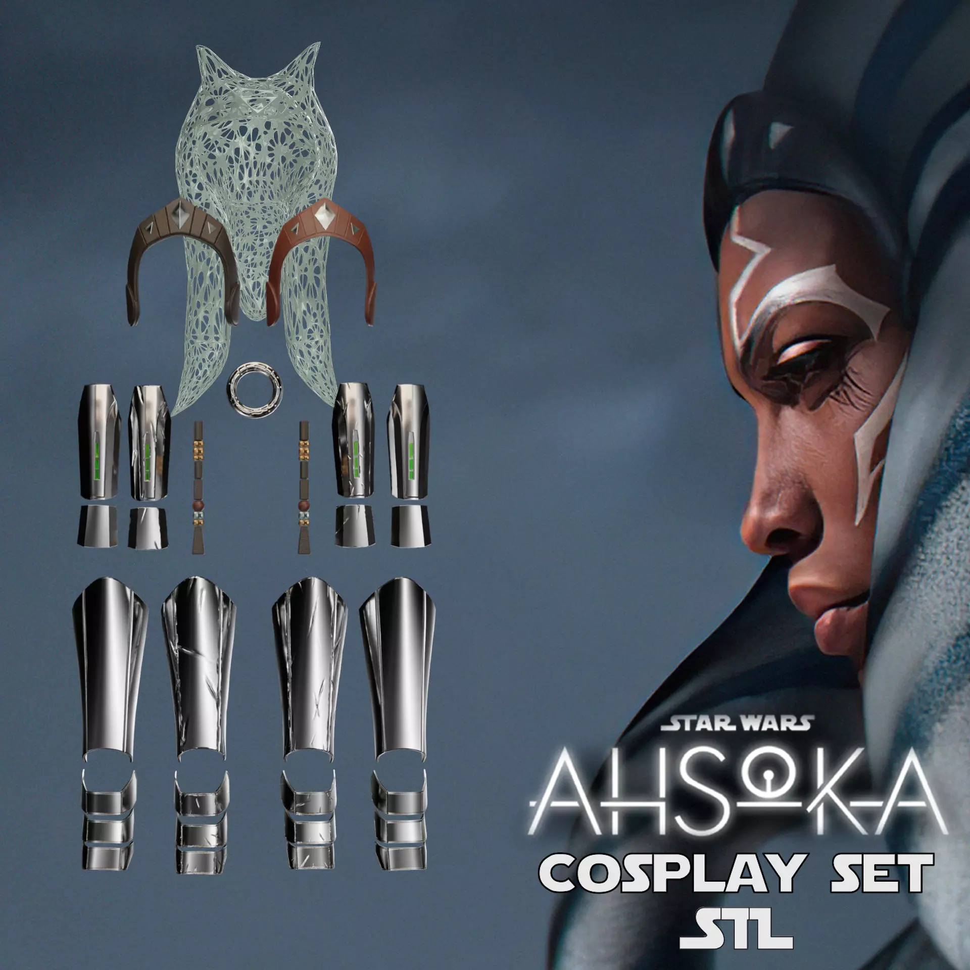 Ahsoka TV series 2023 cosplay Set STL 3D print model