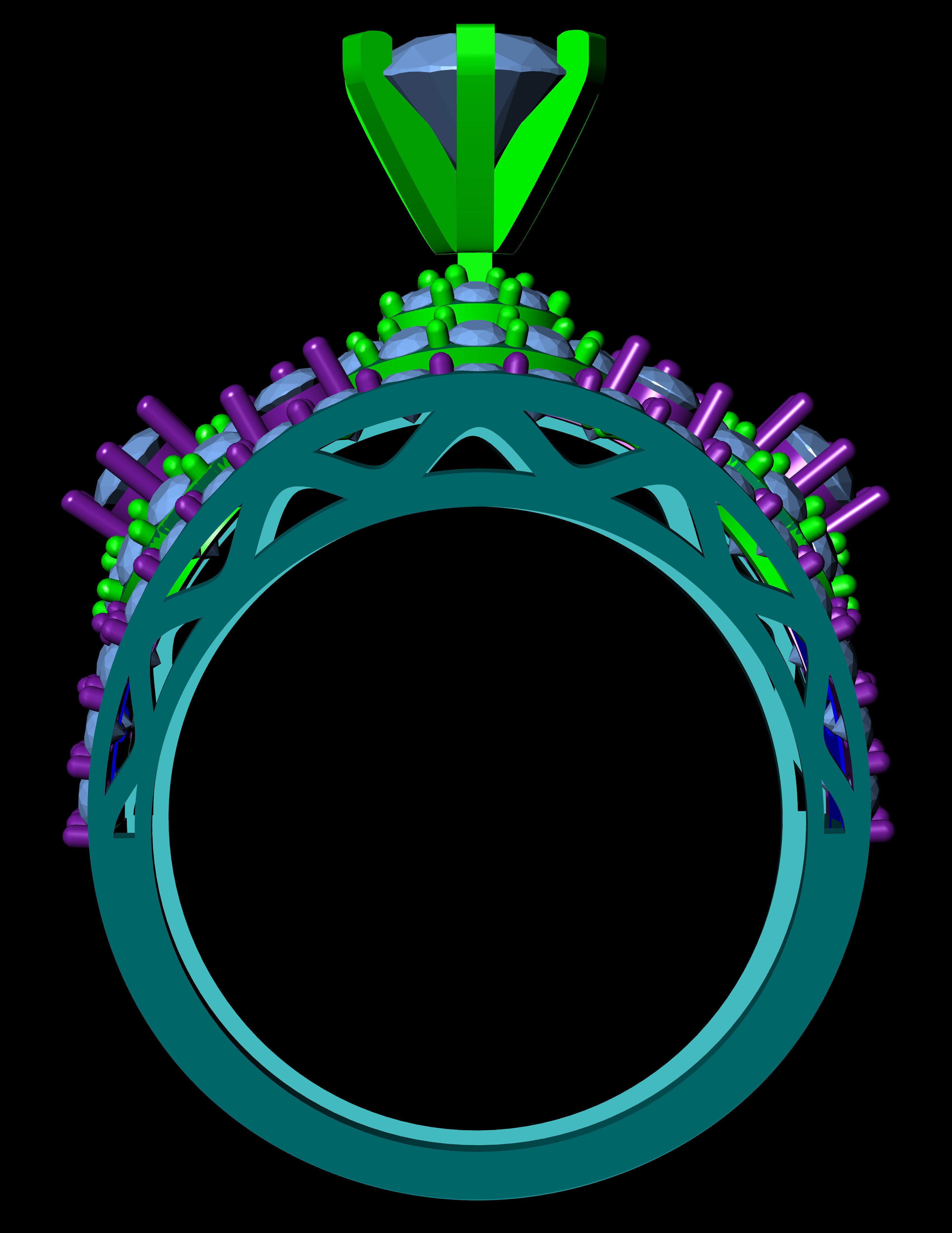 Diamond Solitaire Ring Jewellery for Women 3D print model 3D print model_4