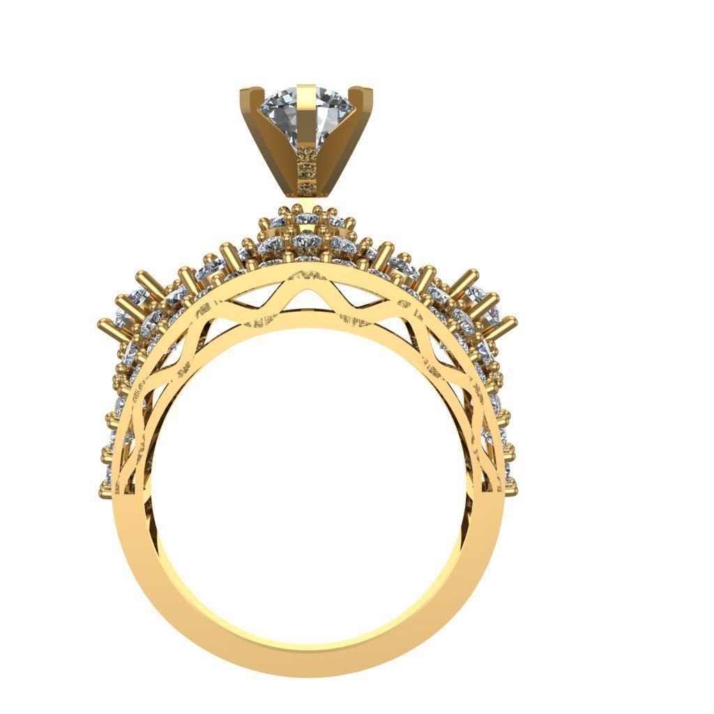 Diamond Solitaire Ring Jewellery for Women 3D print model 3D print model_2