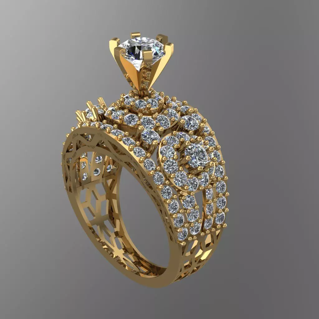 Diamond Solitaire Ring Jewellery for Women 3D print model 3D print model_0