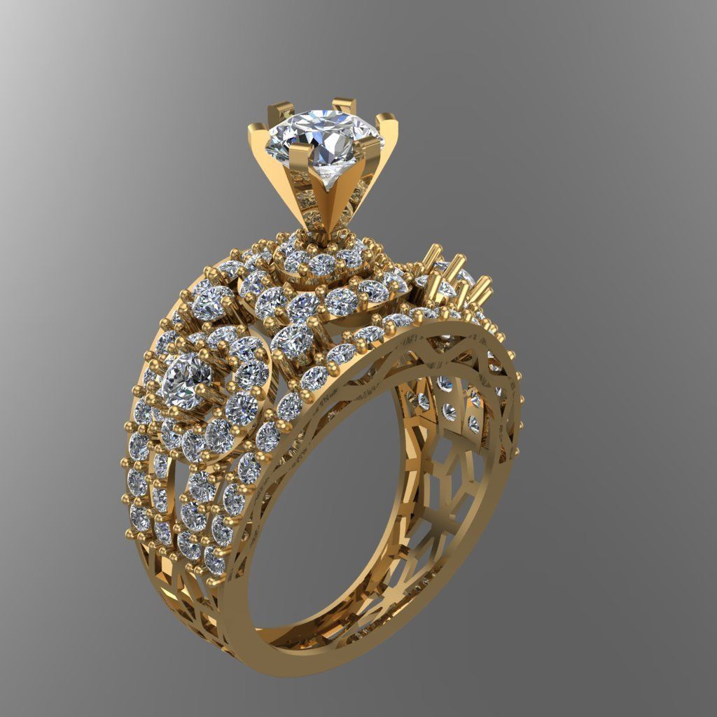 Diamond Solitaire Ring Jewellery for Women 3D print model 3D print model_1