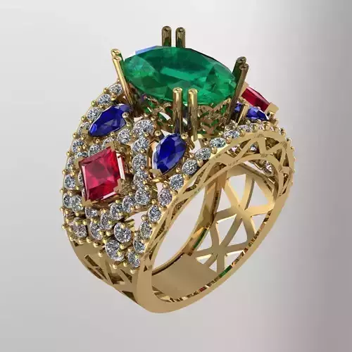 Diamond Solitaire Ring Jewellery for Women 3D print model