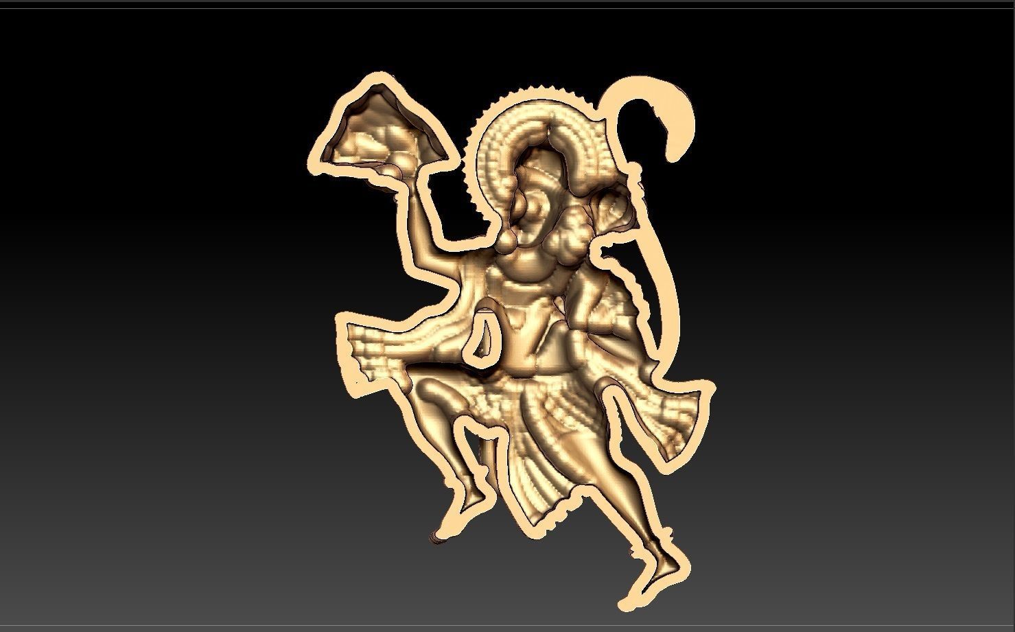 HUNUMAN PENDENT 3D print model_6