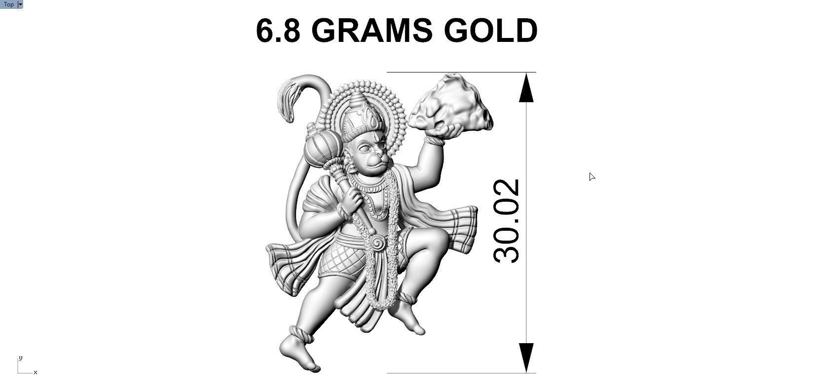 HUNUMAN PENDENT 3D print model_10