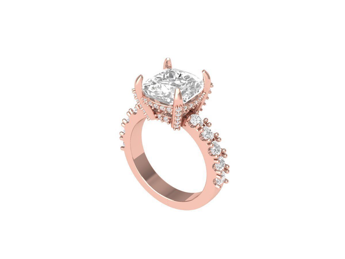 Cushion Art deco Ring 3D print model_4