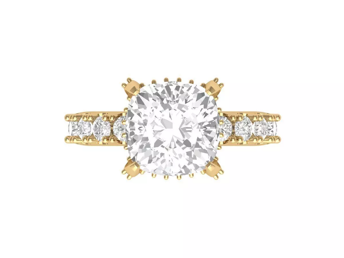 Cushion Art deco Ring 3D print model_0