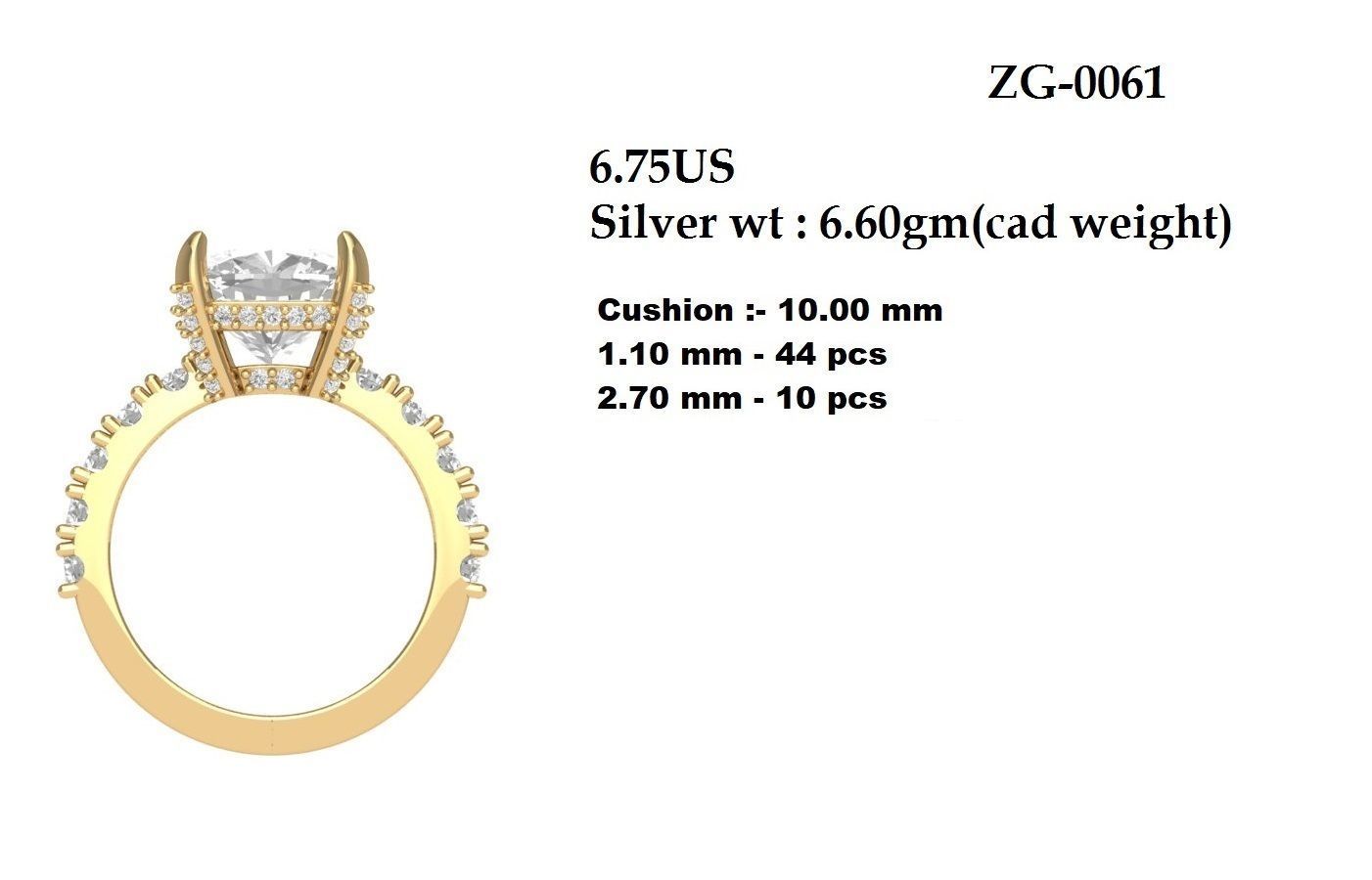 Cushion Art deco Ring 3D print model_11