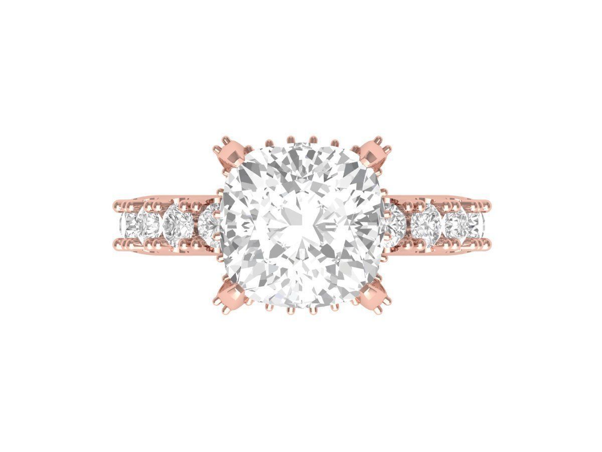 Cushion Art deco Ring 3D print model_2